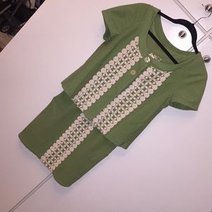 Vintage green dress w jacket